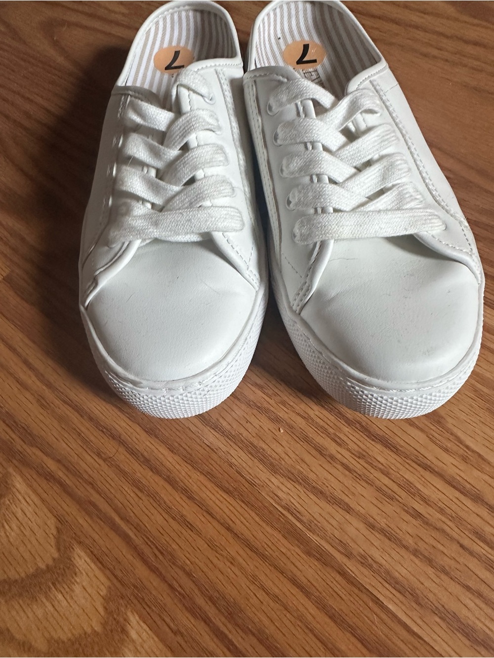 J. Crew Classic White Lace-Up Tennis Shoe Mule